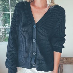 Jenni Kayne Cotton Cocoon Cardigan in Black